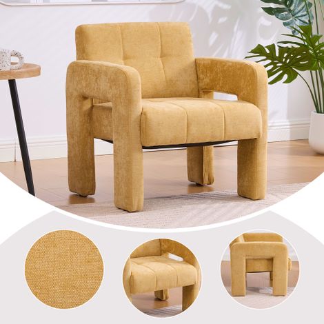 Fauteuil moderne et minimaliste — Style nordique — Siège rembourré et confortable — Idéal pour salon, chambre ou bureau (1/5)
