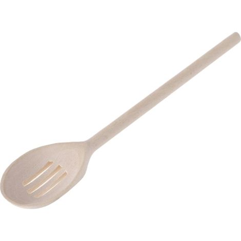 Cuchara de cocina sueca de madera, calada, 35 cm, de madera, larga, para remover bigos, goulash. (1/4)