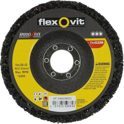 Disque abrasif appliqué Rapid Strip FlexCLEAN - Ø 125 mm - Grain 2 (gros) - FLEXOVIT