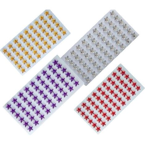 Selbstklebende Strasssterne, goldfarben, 10 mm, 54 Stück