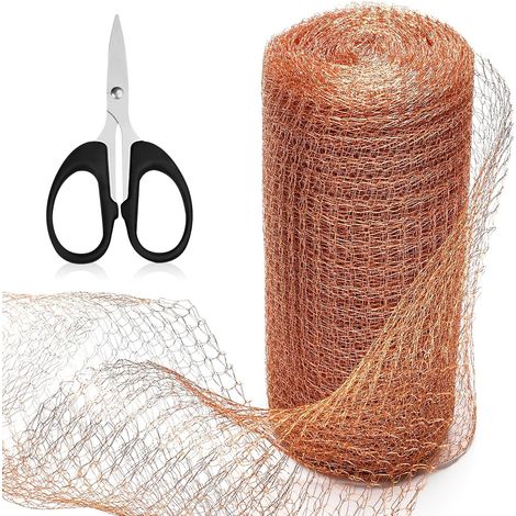 Filet Anti Limaces Et Escargots Couche Double Filet En Cuivre 12,7cm x 6m Filet Cuivre Anti Limace Avec Des Ciseaux Maille De Cuivre Pour La Maison Jardin Lutte Antiparasitaire Rongeur (127mm x 6m) (1/5)