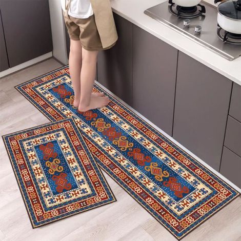 Tapis De Cuisine - 40x60 cm Et 40x120 cm - Antidérapant - Pour Cuisine Salon Salle De Bain Chambre - 2 Pièces (1/2)