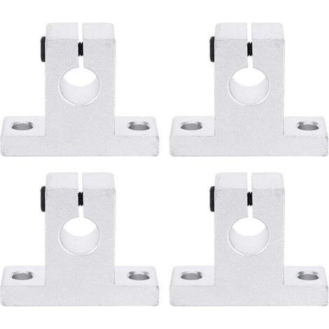 Supporto di guida per bloccaggio di binari di movimento lineare SK10 in 4 pezzi per albero di diametro 10 mm, supporto per albero in lega di alluminio, hardware di fissaggio, strumento accessorio per (1/4)