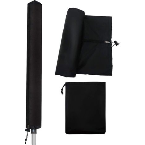 Housses de Corde à Linge pour Sèche-Linge Rotatif, Noir 165cm Housse de Protection Imperméable avec Fermeture à Glissière et Cordon de Serrage pour Sèche-Linge Rotatif de Jardin, Tissu Oxford Imperméa (1/5)