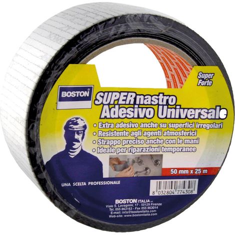 12PZ NASTRO TELATO UNIVERSALE mm. 50 x 5 mt - nero