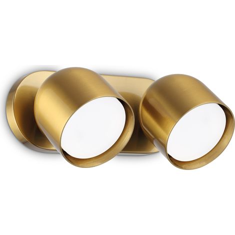 Applique Da Parete Contemporaneo Dodo Metallo Ottone 2 Luci Gx53 15W 3000K Ip20