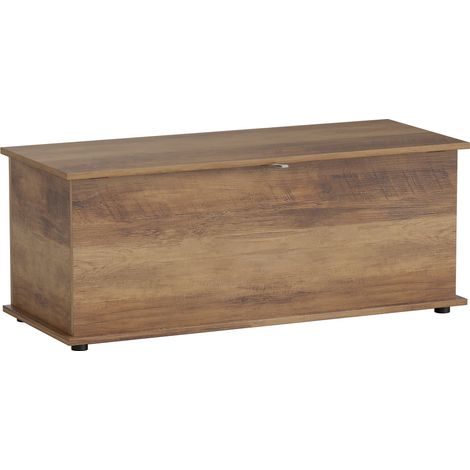 Baúl de almacenamiento banco 100 x 40 x 40 cm capacidad 120 kg asiento moderno elegante salón de aglomerado marrón 210001705 (1/5)