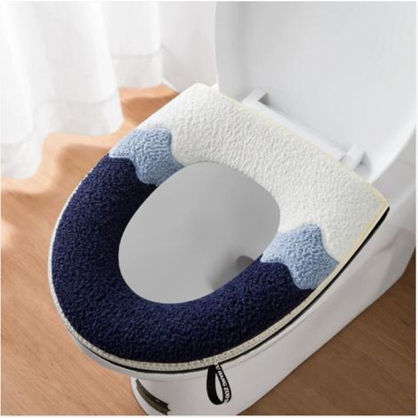 (1 Gris)Housse de Siège de Toilette avec Poignée,Coussin de Couverture de siège de Toilette,Coussin en U zippé pour siège de Toilette,Lavabletapis de Toilettes chauffé. (1/5)