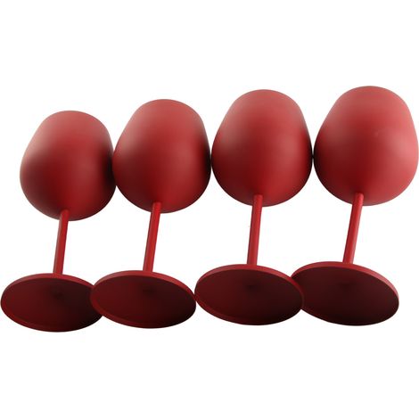 Lot de 4 verres à vin rouges mats en acier inoxydable de 53 cl (1/5)