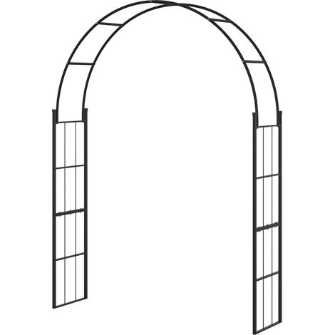 Gartenbogen für Kletterpflanzen und Dekoration, schwarzes Metall, 157 x 40 x 223 cm