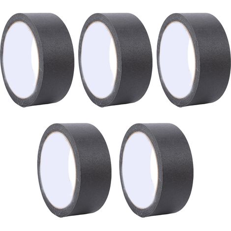 5 pezzi di nastro adesivo di carta da 35 mm x 20 m, facile da strappare, impermeabile, scrivibile, per imbianchini, per pareti, auto, casa e pittura, nero. (1/5)