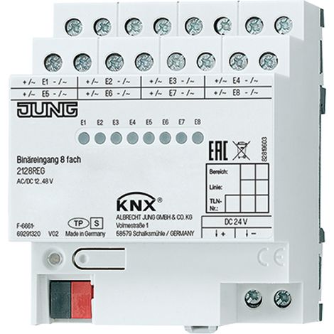 Jung Ingresso binario KNX 8 volte, REG, 4 TE 2128 REG