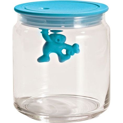 Boîte de Cuisine en Verre avec Couvercle en Résine Thermoplastique, Bleu clair, 70 cl (1/2)
