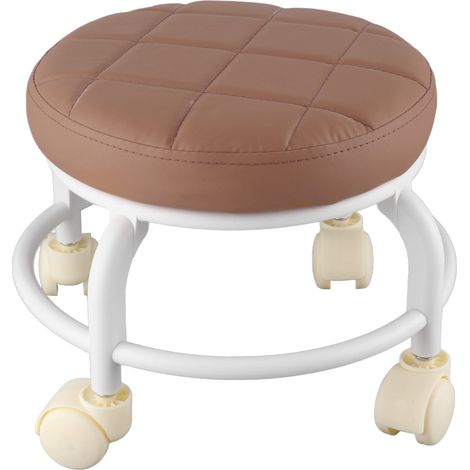 Pouf roulant à mémoire de forme haute densité, imperméable, roues silencieuses, double couche, repose-pieds pour bureau familial, couleur café (1/5)