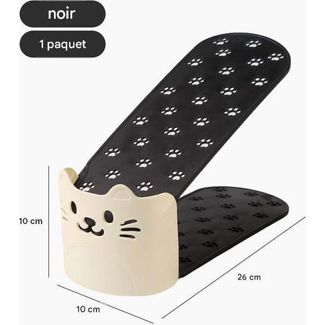 SCARPIERA A FORMA DI GATTO NERO - 1 PEZZO: Classica scarpiera a forma di gatto nera, struttura robusta adatta a tutte le scarpe. (1/5)