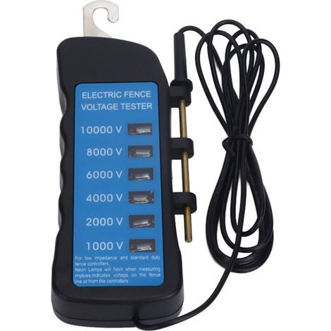 1000-10000V Testeur de Clôture électrique Clôtures étanches Voltmètre avec 6 Pièces Lumière pour Ferme (1/5)