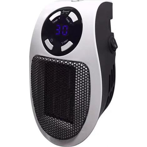 Chauffage Électrique Portable Ventilateur de Bureau en Céramique PTC avec Thermostat et Télécommande pour Maison et Bureau (1/3)
