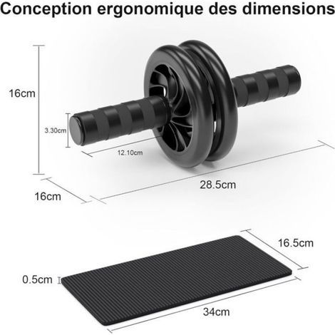 Roue Abdominale - Double Roue En Polypropylène - Pour Entraînement Tronc À Domicile Ou En Salle - 1 Pièce (1/5)
