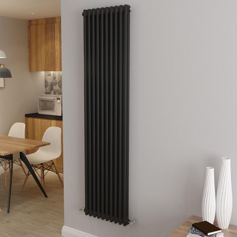 AICA 1800x470mm 2 Column Vertical Black Radiator Central Heating Cast Iron Style (1/5)