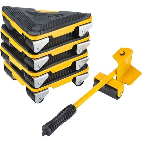 Patins glisseurs Deplace Meuble a Roulette, Kit de Deplace Meuble Lourd, Patins Rotatifs à 360 Degrés, Lot de 5 Patins de Déplacement pour Meubles Lourds, Charge Maximale : 300 kg - RWPlateau roulant (1/5)