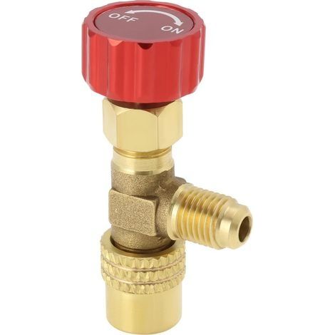 Vanne de charge de réfrigérant R1234yf Valve de réfrigérant 6,35 mm SAE à 1,27 cm Acme Valve de contrôle du débit de réfrigérant pour tuyau de remplissage de réfrigérant (1/5)
