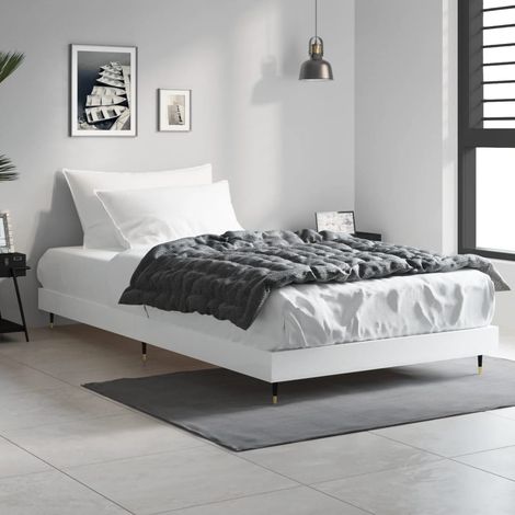 Cadre de lit sans matelas blanc 90x200 cm bois d'ingénierie vidaXL (1/5)