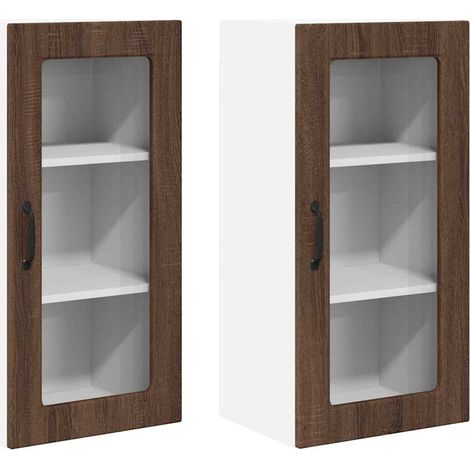 Meubles de Rangement,Armoire de cuisine 2 pcs Chêne brun 40 x 31 x 80 cm CFW148849 (1/5)