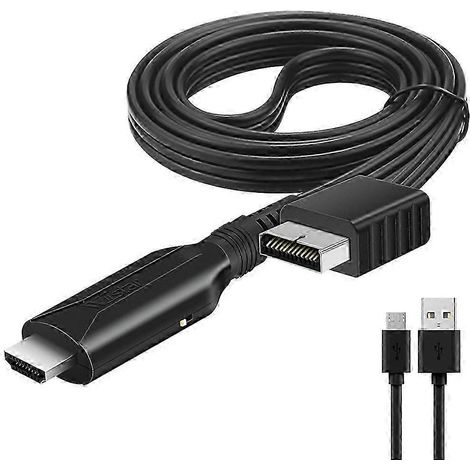 Adaptateur convertisseur audio-vidéo compatible PS2 vers PS1/PS2 pour TVHD et PC Full HD (câble) (1/4)