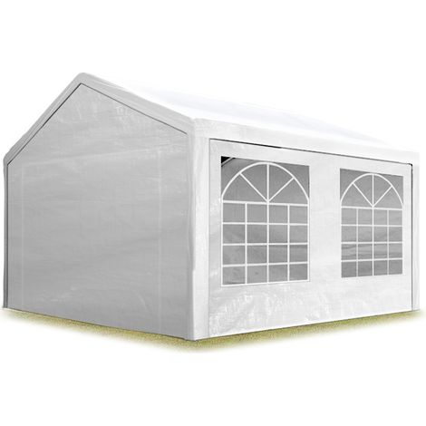 TOOLPORT Marquee Garden Tent 4x5 m Gazebo PE 350 N tarpaulin 100% waterproof white (1/5)