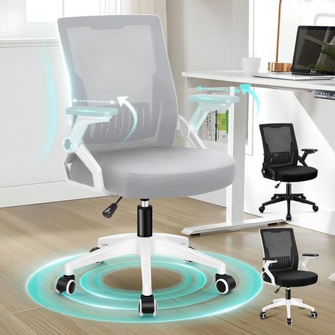 Bürodrehstuhl Hochlehner Netzstoff Armlehnen Homeoffice Conrad Grau (1/5)