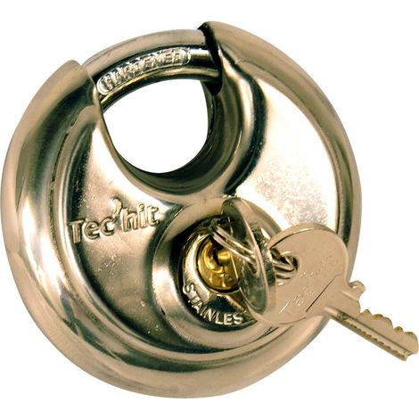 Tec Hit 428907 - Cadenas à anse - Longueur 70mm - Cylindre Laiton -Chromé