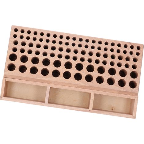 Porte-outils en cuir en forme de losange, table à outils en bois de hêtre poreux, porte-outils imprimé, boîte de rangement, kit de bricolage en cuir cousu main (1/5)
