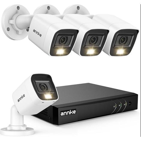 5MP Lite 8CH DVR Kit Caméra de Surveillance Filaire, 4X Caméras 1080p Vision Nocturne Nette, Détection Personne/Véhicule, Accès à Distance, Étanche (1/5)