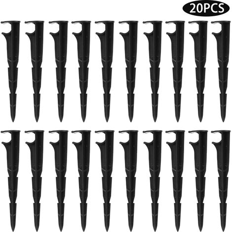 Set di 20 picchetti da giardino – supporto per tubi – asta fissa – irrigazione agricola – 15,5x3 cm – accessorio per irrigazione a goccia