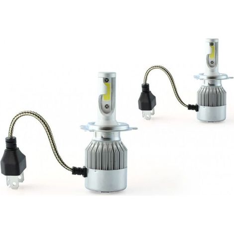 Paar LED-Scheinwerferlampen für Autos und Motorräder, C6 H4 6000K weißes Licht