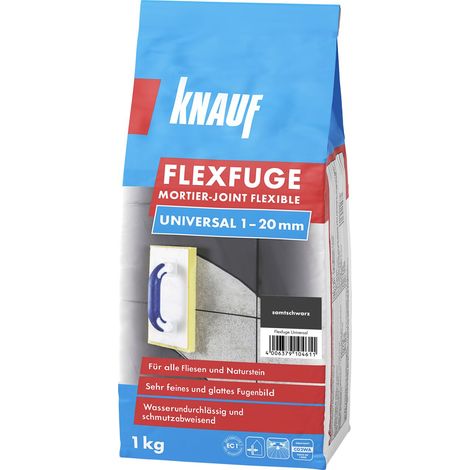 Knauf Fugenmörtel Flexfuge Universal 1 - 20 mm samtschwarz 1 kg Fugenmörtel (1/2)