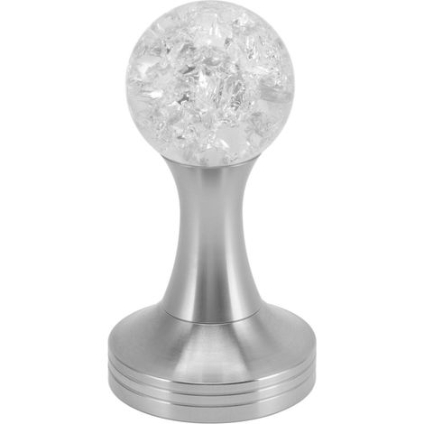 Boule à café plate en cristal, base en acier inoxydable, marteau à poudre pour accessoires de café, argent, 51 mm (1/5)