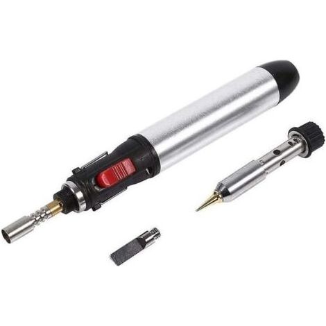 Ahlsen Kit de fer à souder au gaz - Kit de fer à souder sans fil au gaz butane 4 en 1 Torches de soudage à température réglable Outil Fer à souder sans fil (1/5)