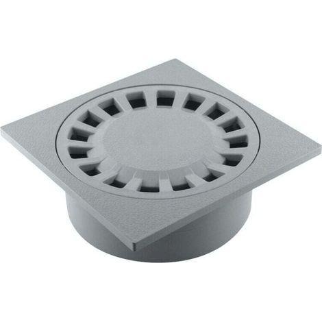 200x200mm courtyard drain with integrated outlet Ø63/80/100 grey - Fitt - Grey - PP (1/2)