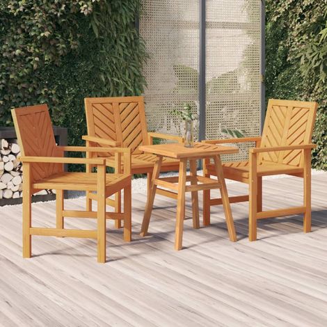 Garten-Essstühle 3 Stk. Massivholz Akazie