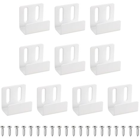 Lot de 10 crochets muraux réglables et robustes en acier inoxydable avec vis pour cadre photo miroir, blanc sable, largeur intérieure de 20 mm (1/5)