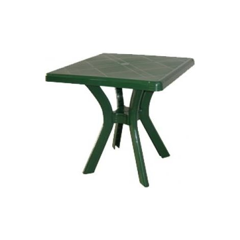 Tavolo da giardino in resina verde con traversa centrale 75 x 75 centimetri tavolo quadrato per esterni