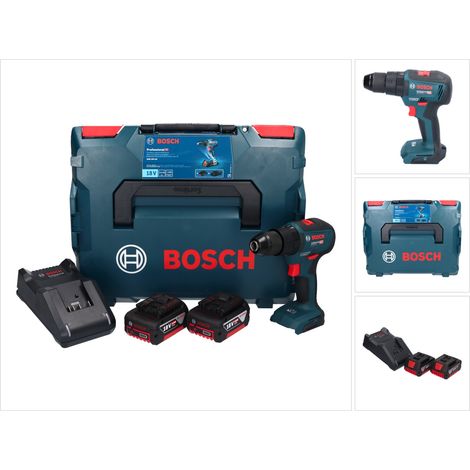 Bosch GSB 18V-55 Professional Akku Schlagbohrschrauber 18 V 55 Nm Brushless + 2x Akku 5,0 Ah + Ladegerät + L-Boxx