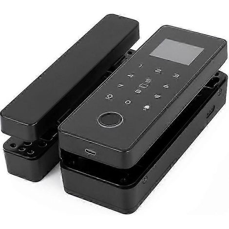 Serrure de porte vitrée double couche, serrure intelligente, verrouillage biométrique par carte, empreinte digitale ou mot de passe via application, serrure de porte vitrée de bureau J2 (1/5)