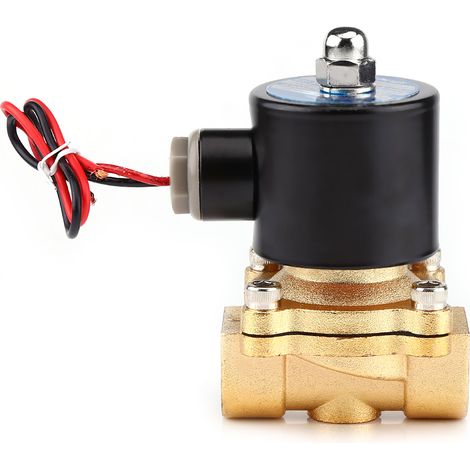 Électrovanne électrique 12 V CC 1/2" normalement fermée pour eau, air, carburants et gaz (1/5)