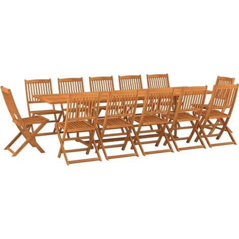 Maison Exclusive - Set da Pranzo da Giardino 13 pz 280x90x75 cm Massello di Acacia (1/5)