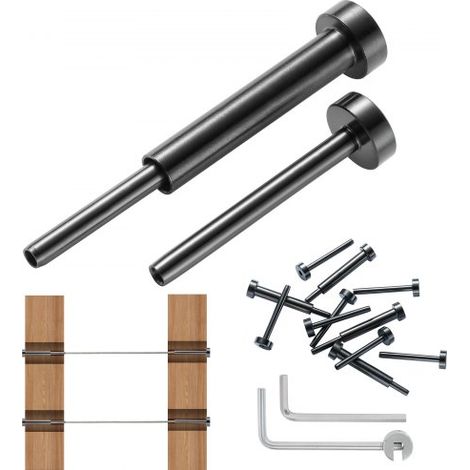 30er-Pack unsichtbares Kabelgeländer-Set, T316 Edelstahl 1/8" unsichtbare Aufnahme und Gesenkbolzenende für Kabelgeländer, Gesenkspanner 1/8" für Holz-/Metallpfosten, Kabelgeländer-Hardware, sch (1/5)