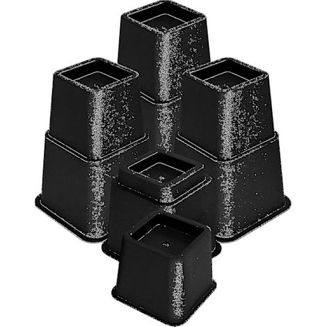 Verstellbare Möbelfüße aus robustem Kunststoff, Stückgröße. Geeignet für Bett, Tisch, Stuhl und Sofa. Ideal für Zuhause und Büro. Farbe: Schwarz. (1/5)