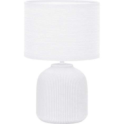 Lámpara de mesa cerámica Delfi Blanca 1xE14