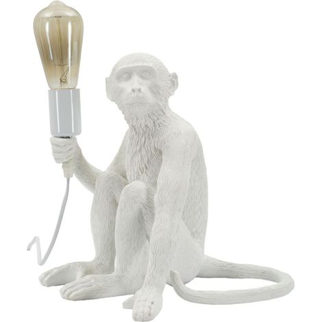 Lampe de table singe assis blanc 33 x 33 x 32 cm (1/5)